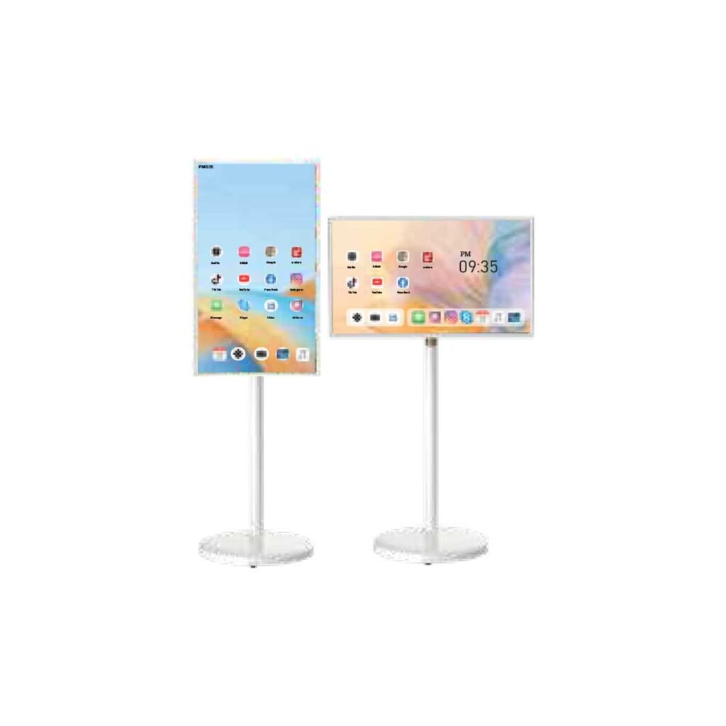 Portable smart display with adjustable floor stand