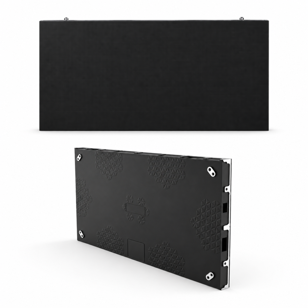 Indoor COB LED cabinet, front and rear views