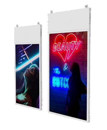 49-inch Indoor Double-Sided Hanging Display — Metal Frame